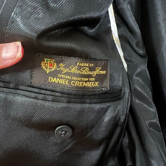 NWOT Men's Daniel Cremieux Loro Piana Blazer Sports Coat Black Pinstripe 43R - Picture 6 of 7